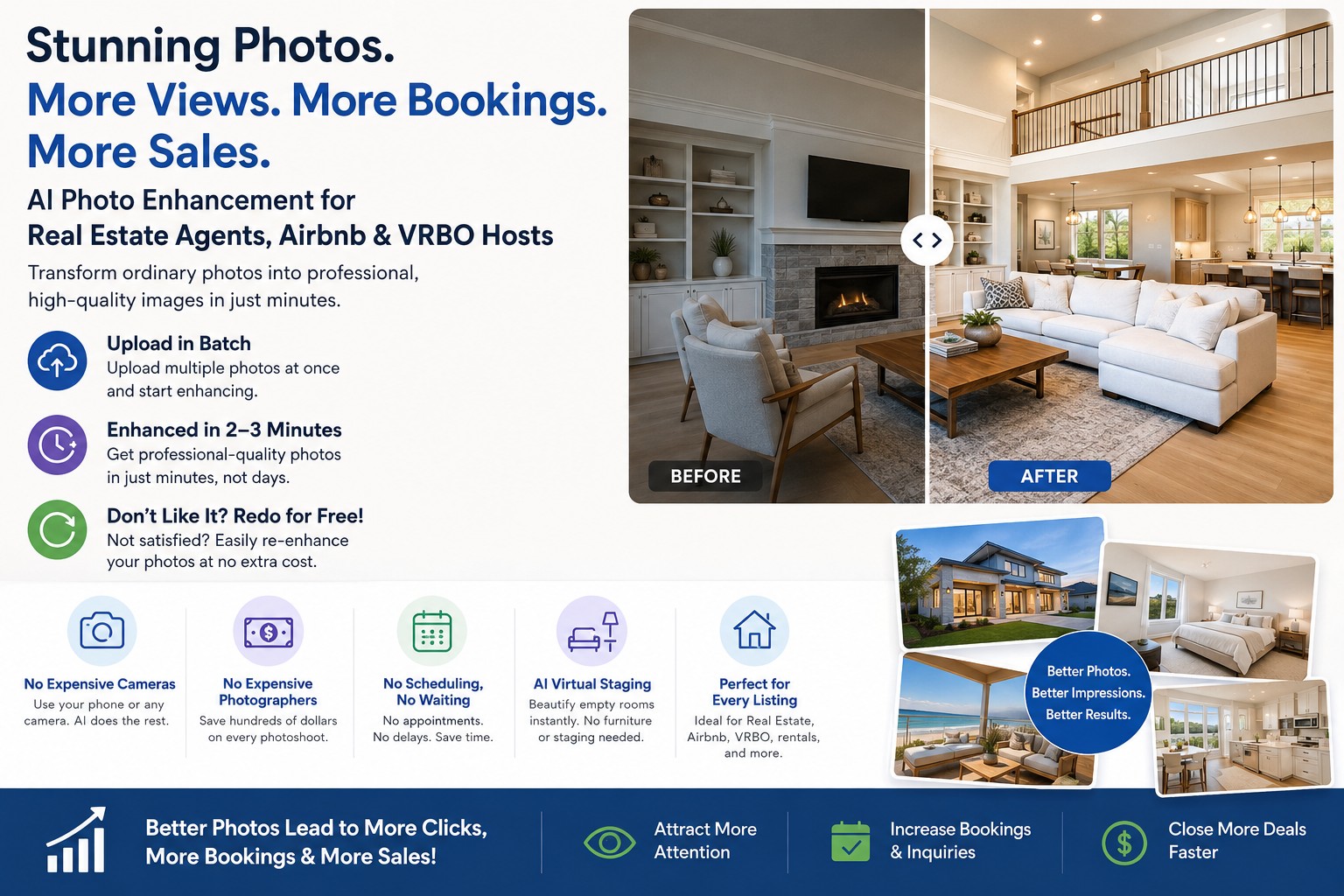 Why AI Photo Enhancement Is a Game Changer for Real Estate Agents, Airbnb Hosts, and VRBO Property Owners